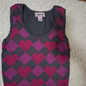 Admit One Pink And Grey Sweater Vest (L)
